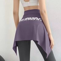 GOYN运动防走光裙速干一片裙遮臀系带裙2025女士瑜伽跑步短裙 黑色(字母款 均码