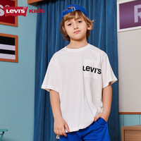 Levi's 李维斯童装男童冰感短袖T恤夏季儿童白色品牌故事文化T恤   【建议身高110-116cm】