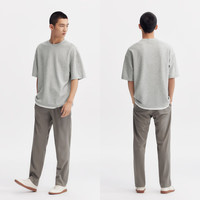 森马（Semir）短袖T恤男夏季凉感宽松质感华夫格上衣撞色假两件 中花灰00510 180/96A/XL