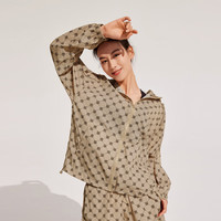 波司登（BOSIDENG）奥莱防晒衣女时尚潮流老花连帽防紫外线UPF80+外套 米底字母9384 M 165/88A
