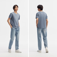森马（Semir）[纯棉V领]短袖t恤男夏简约纯色修身上衣净色短t