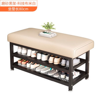 坤奉换鞋凳家用可坐入户门鞋柜坐凳穿鞋凳软包坐垫多层轻奢超窄长条凳 雪花白【80*32*51】稳固承重