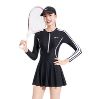 回力泳衣女速干保守专用训练连衣裙显瘦高级感泳衣四件套14044黑色3XL