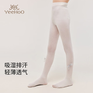YeeHoO英氏女童连裤袜秋季白色打底舞蹈袜地板防滑袜子女孩儿童长筒袜 蝴蝶 1条 S（105-115cm）