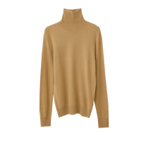 AMII2024冬新款极简纯色美丽诺绵羊毛高领无缝成型柔软毛衣女