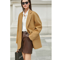 AMIIAmii极简法式通勤早春全羊毛双面云呢女秋新款宽松西装外套