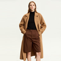 AMII2024冬极简纯色美丽诺绵羊毛高领无缝成型柔软毛衣女 黑色 175/96A/XXL