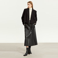 AMII2024冬极简纯色美丽诺绵羊毛高领无缝成型柔软毛衣女 米白 155/80A/S