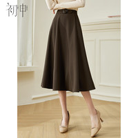 初申春秋半身裙女高腰旷野美拉德圆环设计通勤百搭气质A字裙S143B2010