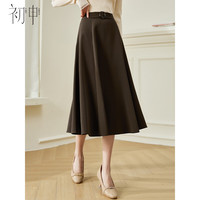 初申春秋半身裙女高腰旷野美拉德圆环设计通勤百搭气质A字裙S143B2010 M
