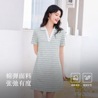 秋水伊人气质通勤裙子2025年夏季新款女时尚简约浮雕金属扣连衣裙