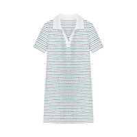 秋水伊人气质通勤裙子2025年夏季女时尚简约浮雕金属扣连衣裙 绿色 M