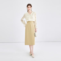 秋水伊人设计感甜美小V领衬衫2024春季新款女装时髦小个子上衣