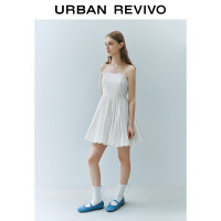UR2025夏季女装波嬉风系带花苞吊带连衣裙UYU750021 本白 S