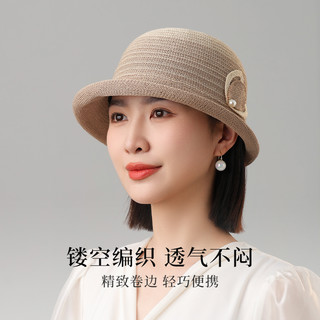 上海故事2025夏季防晒帽遮阳草帽女款太阳登山防晒沙滩卷边帽子