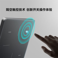 领普科技触控智能开关QT 接入米家APP超薄AG玻璃触控按键震动 零火三键灰 QT1零火三键灰