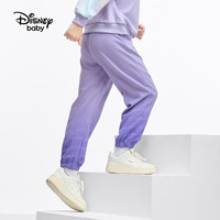 迪士尼（Disney）童装女童针织渐变运动长裤2025年春秋装儿童户外时尚卡通裤子 矿物紫 160