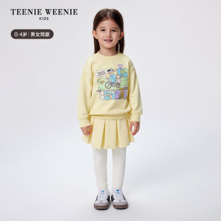 Teenie Weenie Kids小熊童装25年男女宝宝肩开扣套头纯棉卫衣 粉色 120 cm
