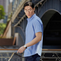 雅戈尔(YOUNGOR)短袖衬衫男格纹DP免烫衬衫纯棉面料抗皱平整易打理新品