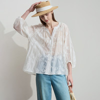 【莱赛尔刺绣衬衫】25夏复古法式浪漫立体刺绣衬衣莱赛尔衬衫女
