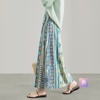 【波西米亚风一片式半身裙】2025春夏新女士高腰中长款印花裙