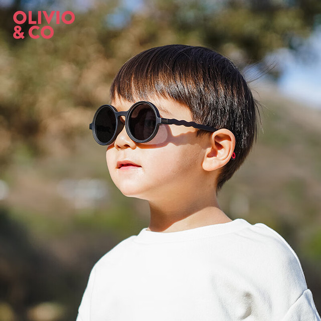 OLIVIO&CO 新系列 儿童墨镜 防UV偏光太阳镜 章鱼黑圆形