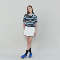 GROVE 25SS 春夏条纹 短袖POLO  GS5TS31M 象牙白 F