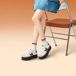 骆驼 CAMEL【千层德训鞋】女鞋子春夏季百搭款厚底增高复古休闲运动撞色板鞋