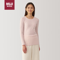 無印良品 MUJI(無印良品 )女式 棉冬季 圆领长袖T恤 女士女款 浅米色 L