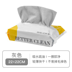 小熊一家 BEARFAMILY BEAR FAMILY 小熊一家 001 吸水不易掉毛抽取式抹布厨房专用 1袋灰10条20*20cm体验装