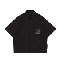 杰克·琼斯（JACK&JONES）夏季新款上衣时尚潮流休闲翻领宽松字母短袖衬衫衣服外套衬衣男装  S 170
