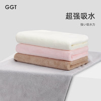 GGT 雪花绒柔软男女面巾高效吸水速干不掉毛家用干发毛巾 樱若+空色 【A类亲肤柔软】樱若+空色 2条
