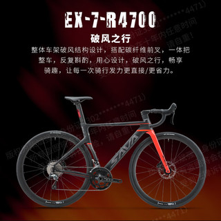  SAVA/萨瓦 超轻 公路自行车 碳纤维前叉  黑焰红【R4700-纯油碟】 20速 S