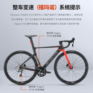  SAVA/萨瓦 超轻 公路自行车 碳纤维前叉  黑焰红【R4700-纯油碟】 20速 S