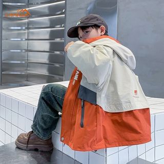 CAMKIDS男童外套春秋装冲锋衣2024风衣儿童男孩秋季防风夹克