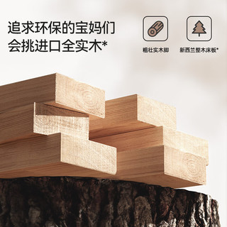 爱果乐（IGROW）拼接床加宽婴儿实木大人可睡延边可调高度边床150*60*40两面款