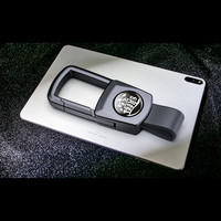 沃霆防丢钥匙扣男挂件招财进宝汽车钥匙链耐用腰带男士真皮皮质锁匙扣 招财进宝-枪色