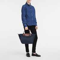 珑骧(longchamp)女包中号短柄手提单肩包 海军蓝