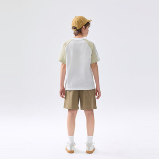 巴拉巴拉儿童短袖套装2025童装夏季男大童两件套薄款速干透气 米白10302 110