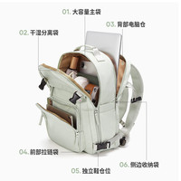 Landcase背包旅行包女士双肩包大容量出差旅游包行李包男士电脑包1548浅绿