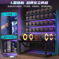 锦需洞洞板电脑桌台式电竞桌子卧室家用落地置物架电竞房桌椅套装书房 桌椅单桌+置物架+电脑椅100cm