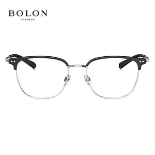 暴龙（BOLON）眼镜25年王鹤棣同款光学镜可配度数β钛近视眼镜框男女 BA6001B15 B15-银色|亮黑