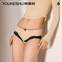 YOUKESHU 女士内裤女甜美性感纯欲镂空蕾丝10A抗菌裆轻薄透气包臀 2条