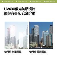 蕉下（beneunder）【墨镜礼盒】墨镜男飞行员太阳镜偏光墨镜开车骑行 黑色框+灰色片+绿色礼盒礼袋