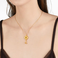 周生生 黄金吊坠男款女款不含黄金项链91007P计价 3.95克