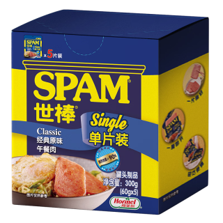 荷美尔（Hormel）世棒SPAM午餐肉罐头方便面搭档即食速食早餐火锅搭档烧烤香锅食材 经典原味60g*5包