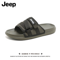 JEEP/吉普休闲拖鞋男士软底户外凉拖男款潮流防滑耐磨沙滩一字拖