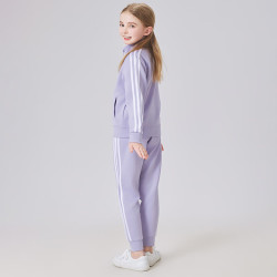 adidas 儿童立领运动夹克外套TR30JTK 薰衣草/白色  116
