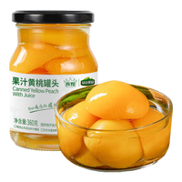 绿山果园水果罐头《胖东来同款》零添加真果汁 零添加真果汁黄桃罐头360g*4罐