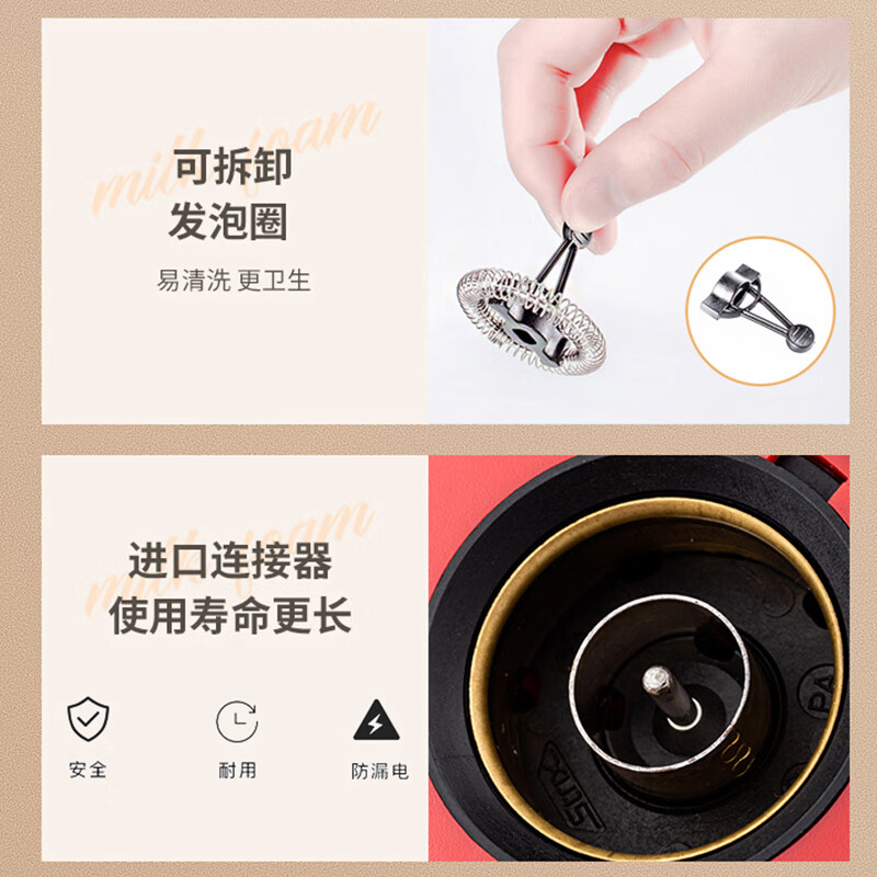 Zigo全自动打奶器电动打奶泡机拉花加热牛奶【家居馆】 红色
